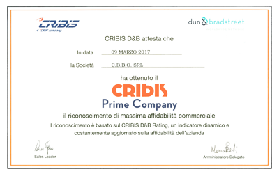 C.B.B.O. S.r.l. tra le aziende più affidabili d’Italia.