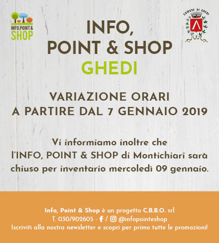 NUOVI ORARI INFO, POINT & SHOP E SPORTELLO TARIFFA GHEDI!