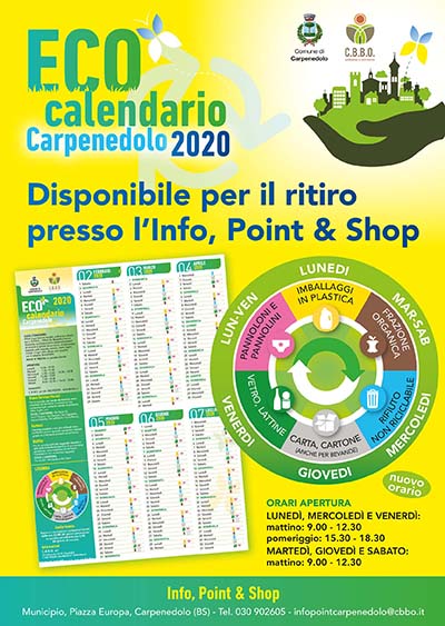 DISTRIBUZIONE ECOCALENDARIO 2020 - CARPENEDOLO