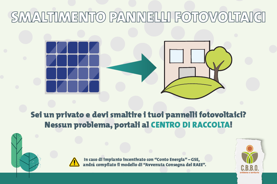 SMALTIMENTO PANNELLI FOTOVOLTAICI